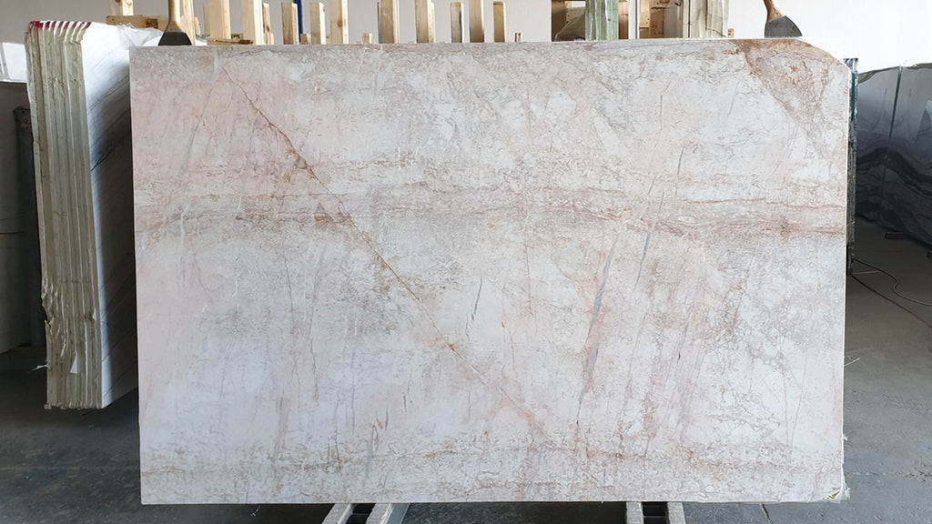 Pink marble with veining slab